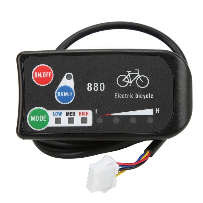 Elektrische Fiets 36V48V 15A Blokgolf Controller met LED880 Display Kit voor 250W Borstelloze Motor black