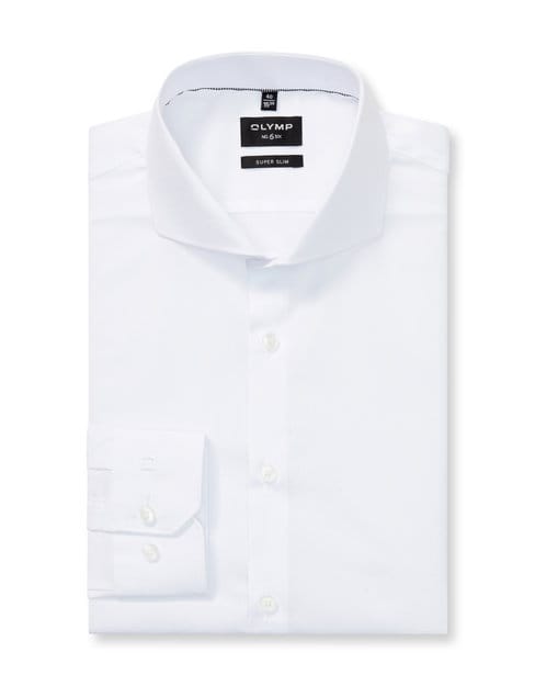 OLYMP No. Six super slim fit overhemd - wit - Strijkvriendelijk - Boordmaat: 39