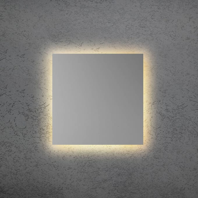 Escale LED wandlamp BLADE Q, mat zilver, 34 x 34 cm, metaal dimbaar