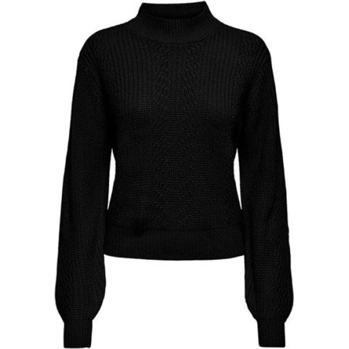 Jacqueline de Yong Trui Jdyjusty L/s High Neck Cabel Pull K 15305467 Black Dames Maat - M