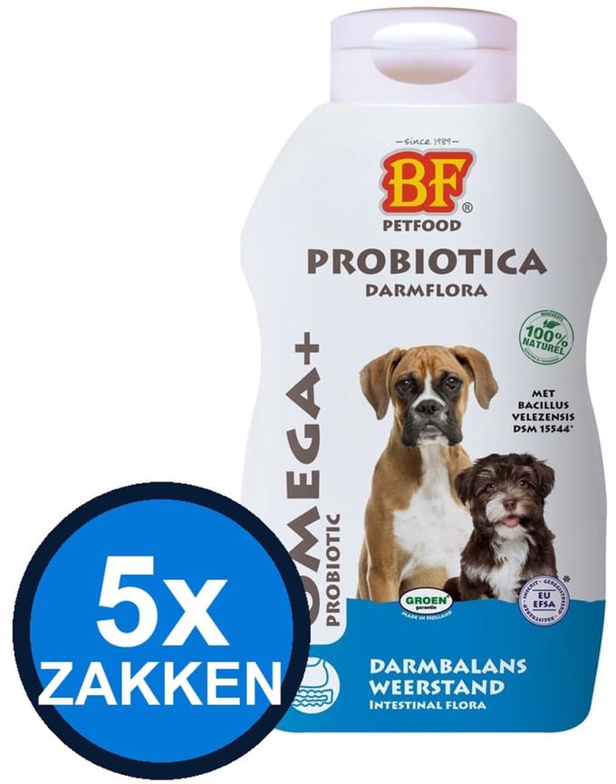 5x Biofood - Omega+ Probiotic - Hondenvoer Droogvoer - 500 g