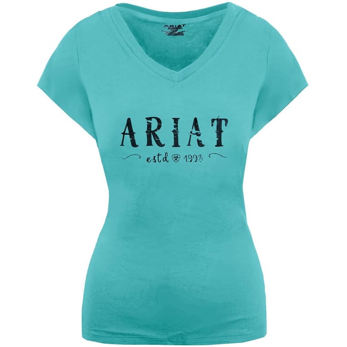 Ariat Logo Dames Turquoise T-shirt