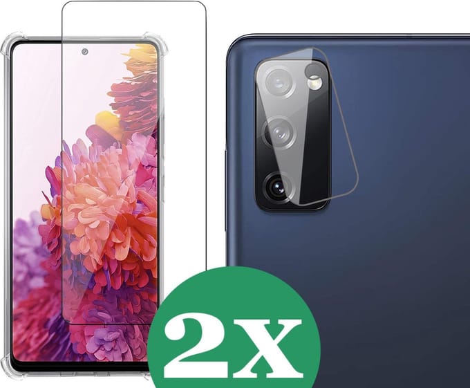 2x Screenprotector geschikt voor Samsung Galaxy S20 FE - 2x Camera Screen Protector Glas