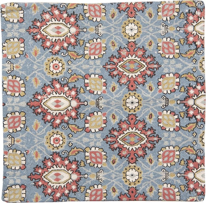 Clayre & Eef Kussenhoes 50x50 cm Blauw Rood Katoen
