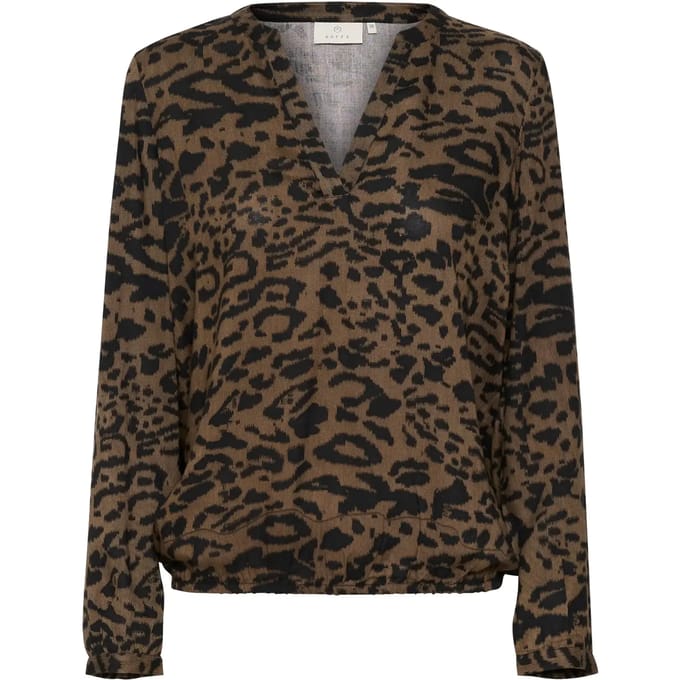 Blouse met lange mouwen Regular fit Major Brown/Black Leopard