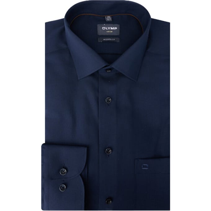 OLYMP Luxor Overhemd, Modern Fit, New Kent, Marineblauw