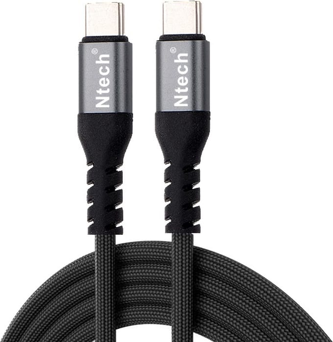 USB C naar USB C kabel oplader - USB C 60w oplader 1m Kabel Zwart - Nylon Oplaadkabel