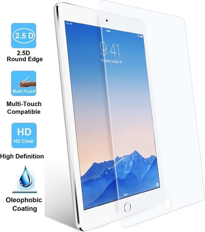 Screenprotector geschikt voor iPad Air 2 - Tempered Glass / Glazen Screen protector - Screenprotector Transparant 2.5D 9H Gehard Glas