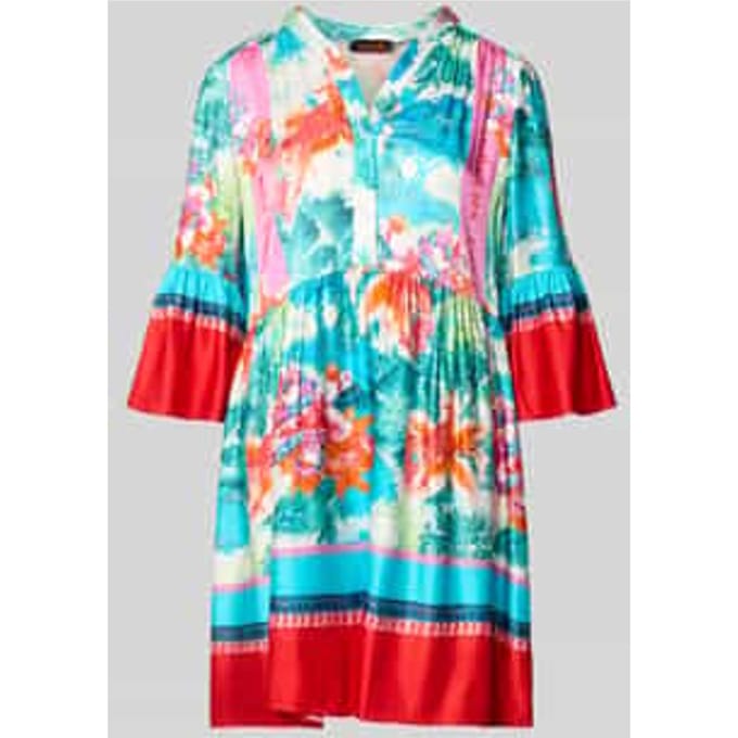 relaxed fit mini-jurk van pure viscose model 'Breeze'