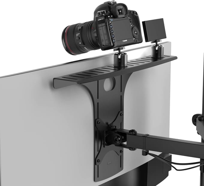 Monitorplank voor DSLR-camera's en webcams - Bureaucameramontage met VESA-bevestiging