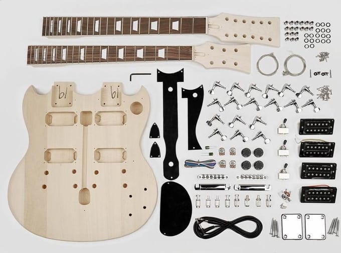 Boston KIT-DN-10 double neck elektrische gitaar zelfbouwpakket