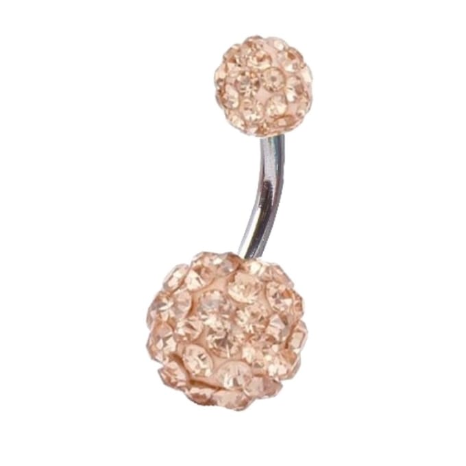 Fako Bijoux® - Navelpiercing - Disco Dots Duo - Champagne
