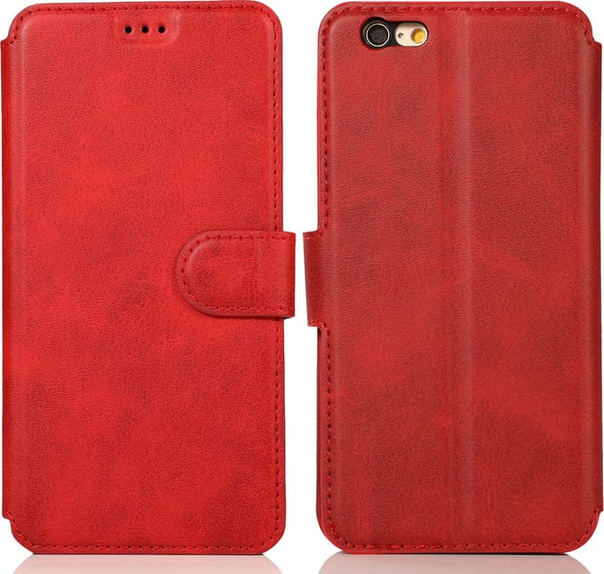 Bookcase Geschikt voor Apple iPhone 6 / 6s - Rood - Pasjeshouder - Portemonnee