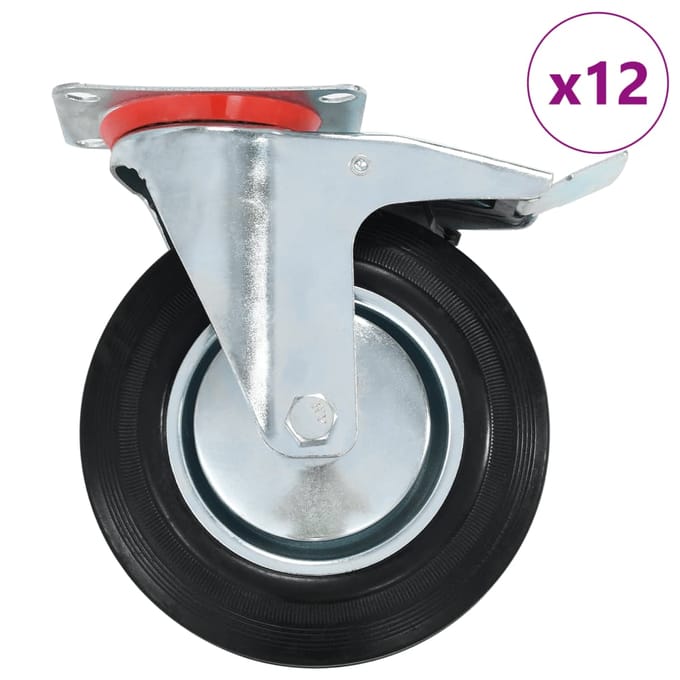 vidaXL - 12 - st - Zwenkwielen - 200 - mm