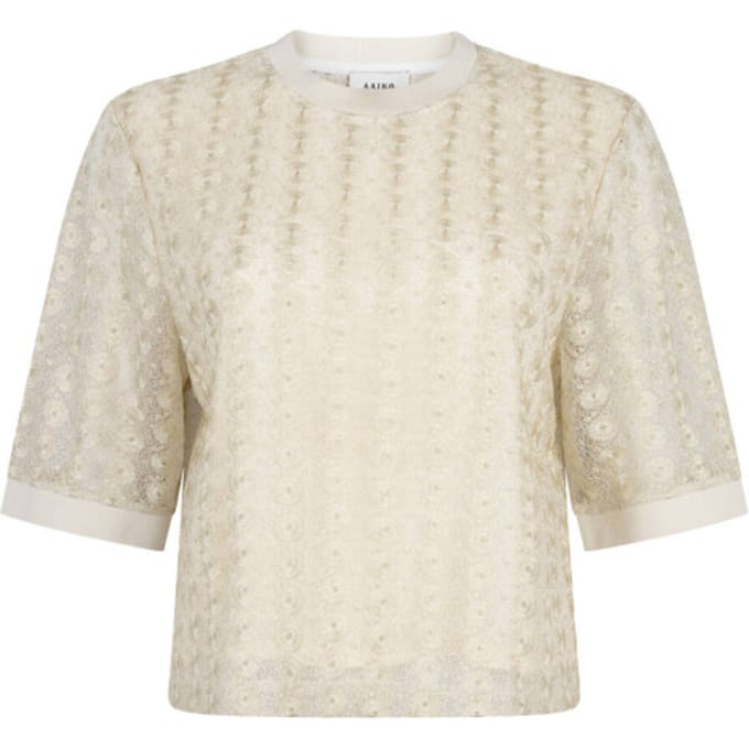 AAIKO Julice Ny 521 Tops & T-shirts Dames - Shirt - Creme - Maat M