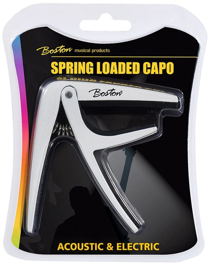 Boston BC-85 universele gitaar capo met veer Wit