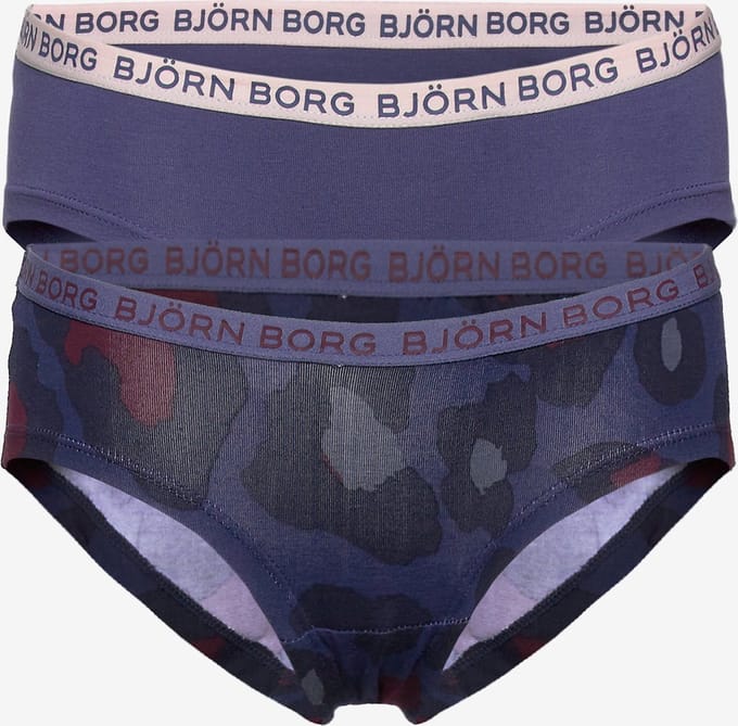 Björn Borg - Meisjes - Camouflageprint Hipster 2-Pack - Multicolour/Paars - Maat 110-116