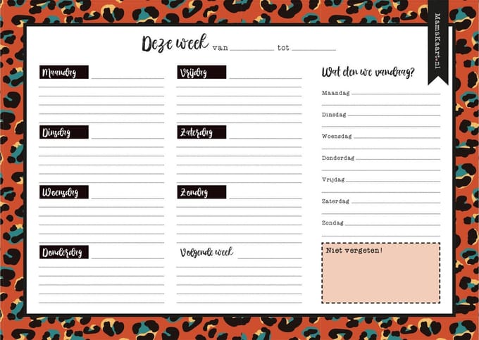 Weekplanner - MamaKaart.nl