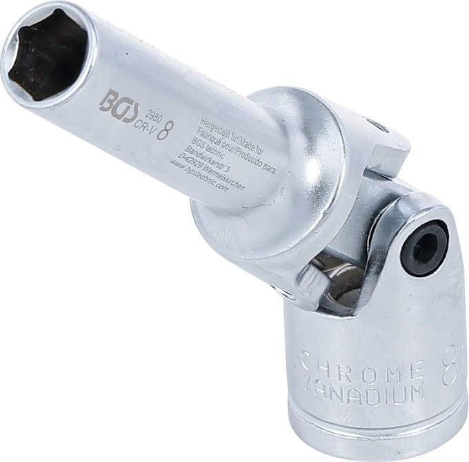 BGS Cardan bougiedop zeskant 3/8 8 mm