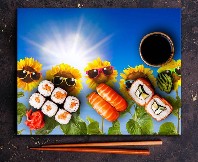 TMK ArtDeko - Snijplank - 52x40 cm - Glas - Bloemenontwerp