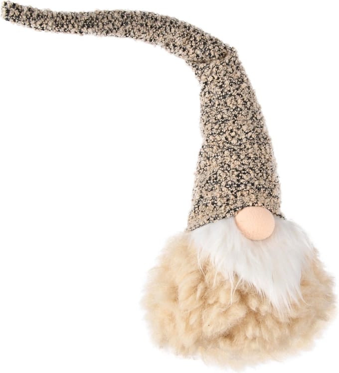 Dekoratief | Pop gnoom, beige/wit, stof, 14x14x48cm | A245205