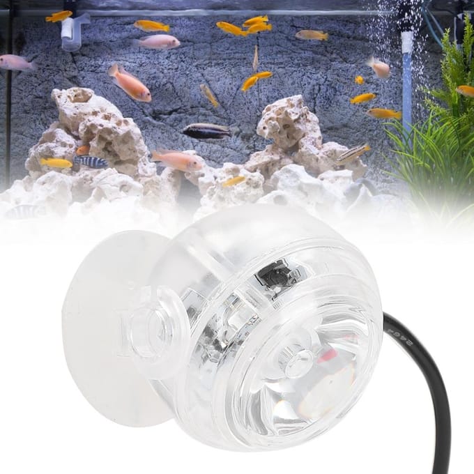Plastic Waterdichte Onderdompelbare LED Vis Tanks Kleurrijk Verloop Nacht Spot Verlichting Aquarium blauw