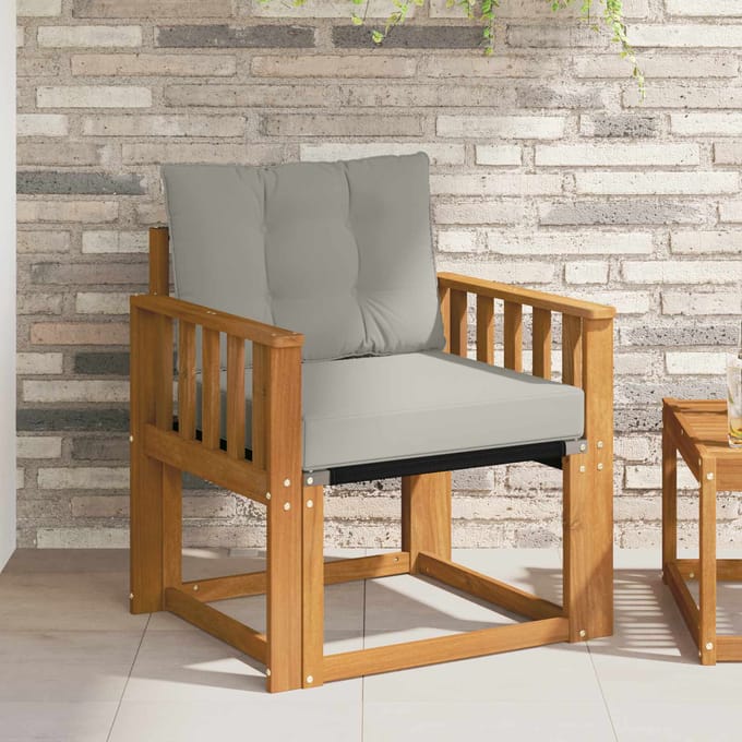 vidaXL - Buitensofa - Massief - Acaciahout - en - Textilene
