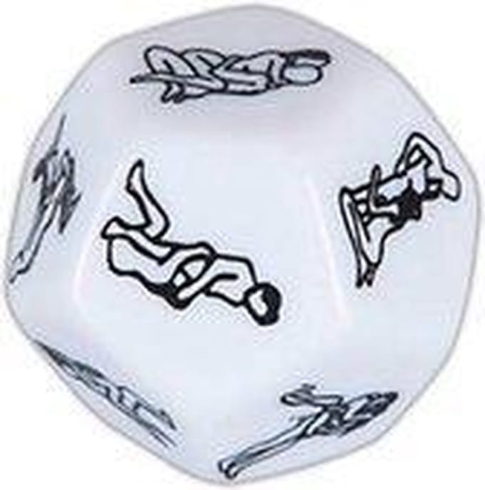 Dobbelsteen Erotische Dobbelsteen met 12 Standjes - Acryl 3x3x3 cm