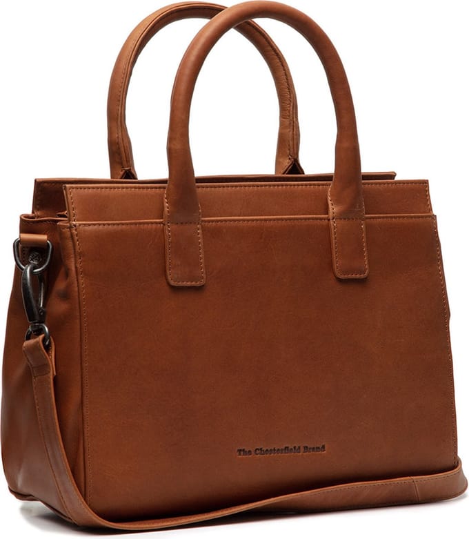 Chesterfield Garda Waxed Pull Up Schoudertas - Cognac