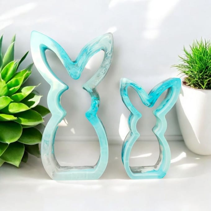 Resin Art JR: Paas decoratie / Decoratieve Epoxy Paashazen (set van 2 st.)