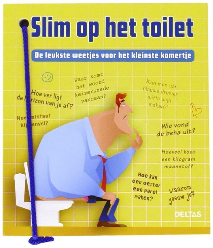 Slim op het toilet