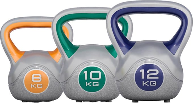 Gorilla Sports Kettlebells - Kunststof Trendy - 8 kg, 10 kg & 12 kg - Set van 3