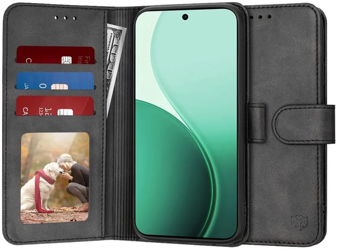 Hoesje geschikt voor Oppo Reno14 - Techsuit Diary Book Wallet Case - Zwart