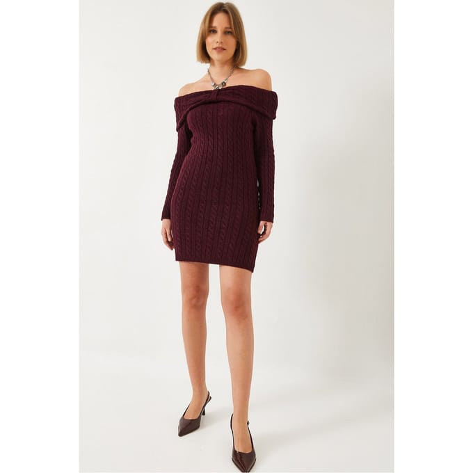 Strapless Kabelbrei Aansluitend Jurk