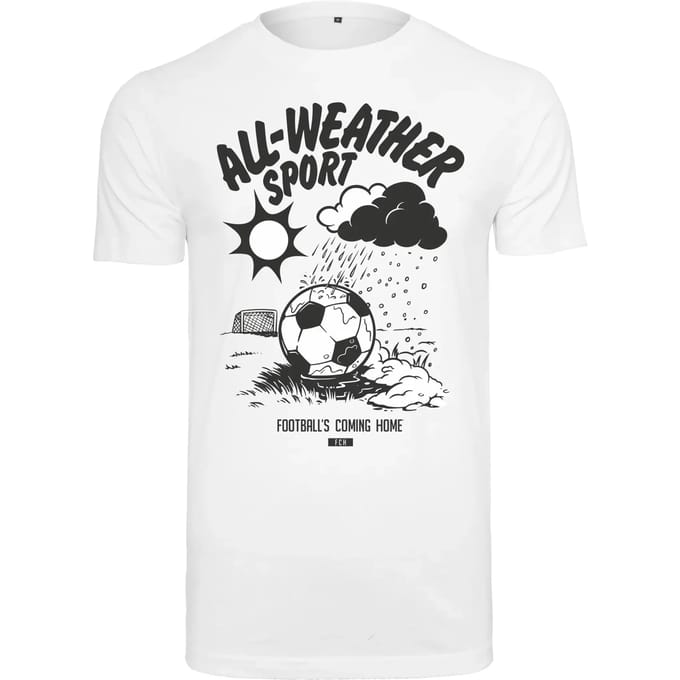 Merchcode - Footballs Coming Home All Weather Sports Heren Tshirt - M - Wit