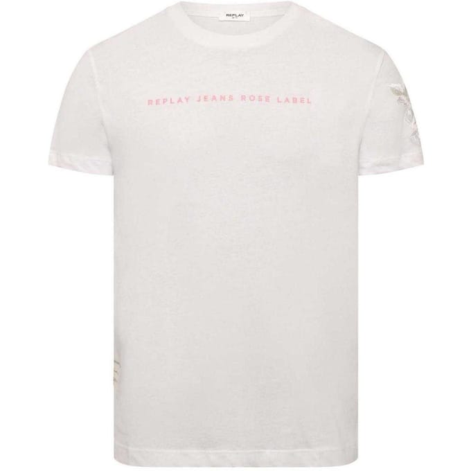 Replay Dames/Dames Label Katoenen T-Shirt (Wit)