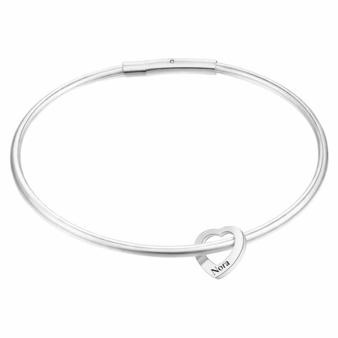 Bangle met 1 Hartje Zilver