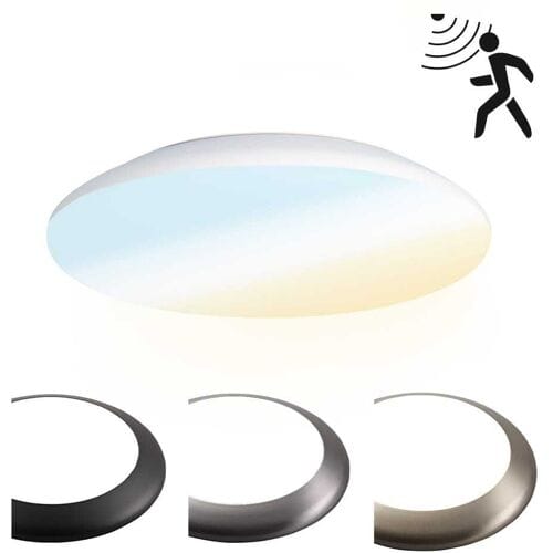 HOFTRONIC LED Bulkhead - Bewegingssensor - Ø25 cm - 12 watt - 1300 Lumen - 3 Lichtkleuren - CCT Switch - IP65 Waterdicht - IK10 - Wit - Plafondlamp