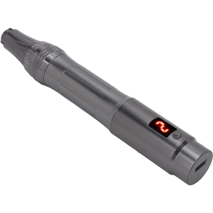 Professionele Microneedling Pen Elektrisch Oplaadbaar Handheld MTS Huid Pen 100‑240V US Stekker US Plug gray