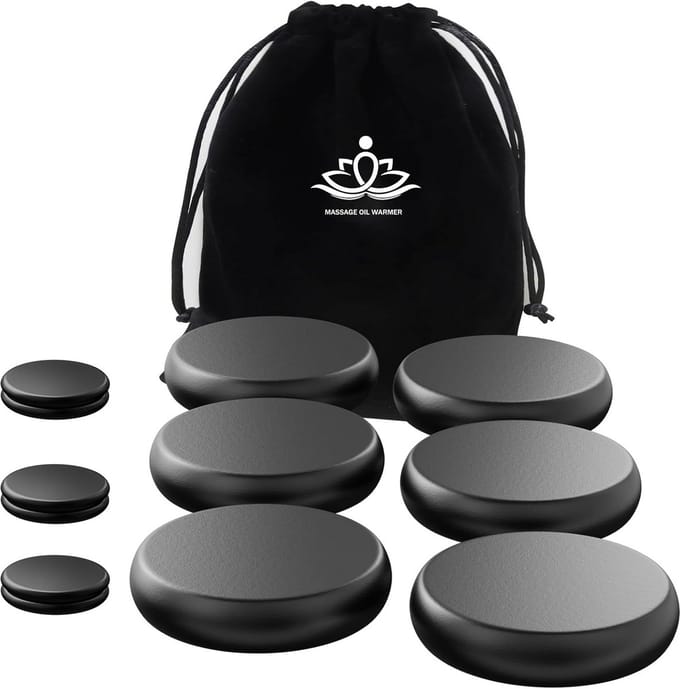 Set van 12 Professionele Basalt Hot Stones voor Warme Massage en Ontspanning