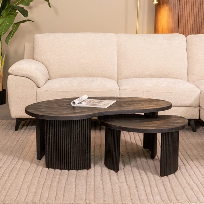 LABEL51 Timon Salontafel - Zwart - Hout - 100 cm
