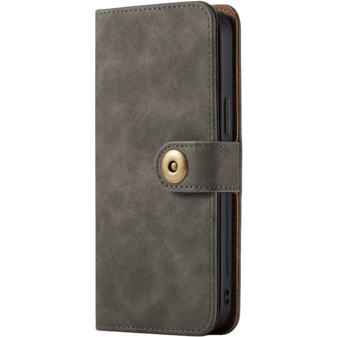 Mocaa iPhone 12 Pro Max  Vintage 2-in-1 Wallet Hoesje Grijs