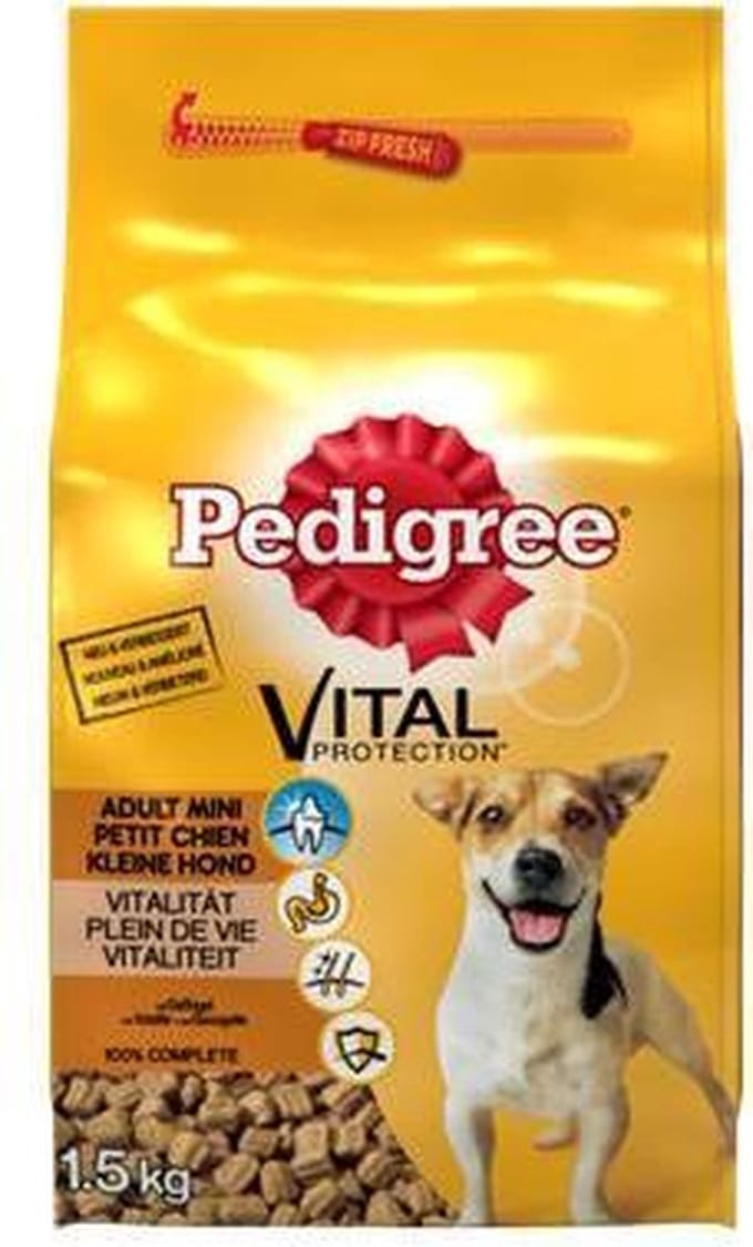 Pedigree adult mini gevogelte 1,5 kg (multipak 5 stuks)