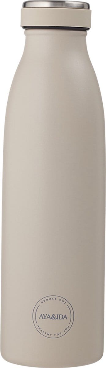 AYA & IDA - Drinking Bottle - Thermosfles - waterfles - 500ml - CREAM BEIGE