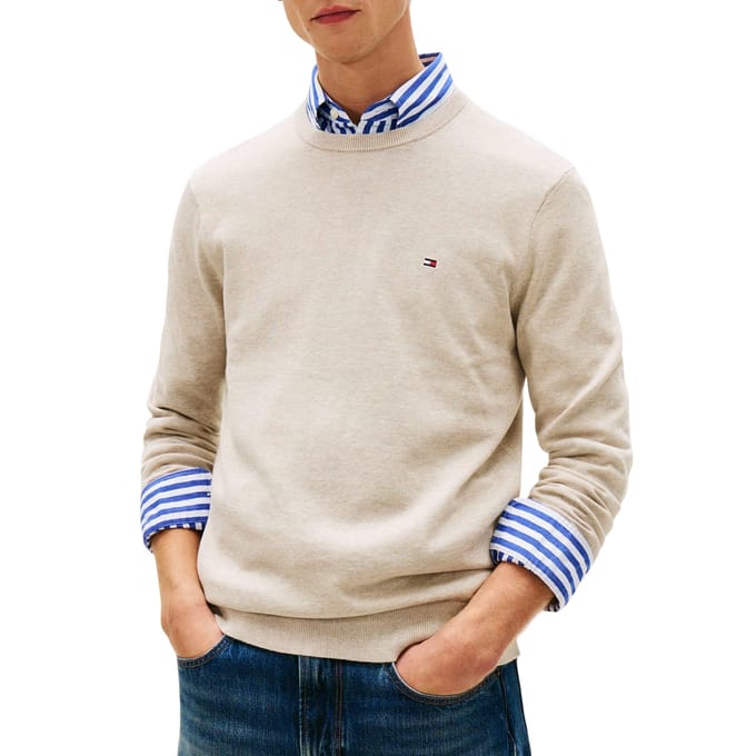 Tommy Hilfiger Essential Seasonal Cotton Sweater Sandalwood Heather Taglia: L | Maglioni a maglia Outlet | Uomo | Marrone