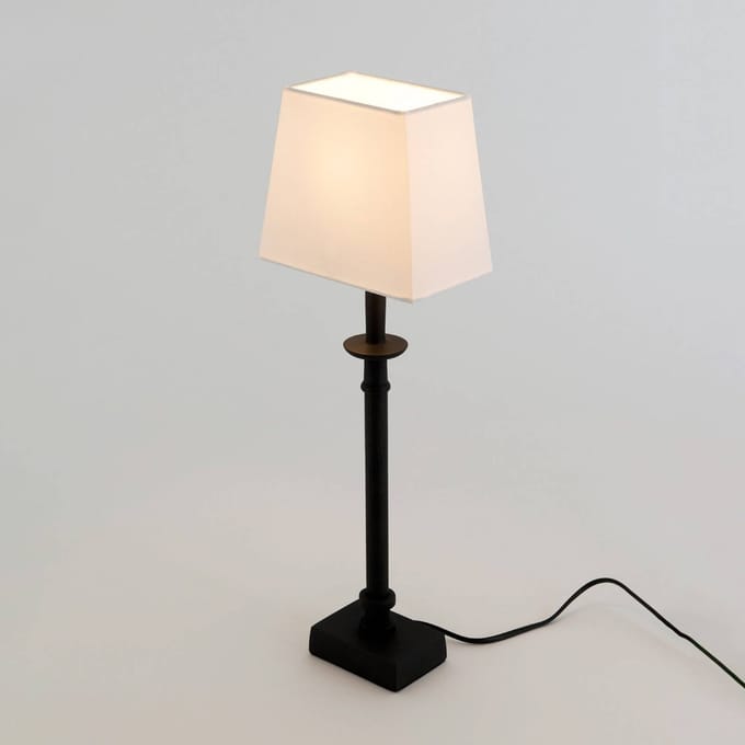 Holländer Tafellamp PALMARIA, zwart/wit, hoogte 52 cm, metaal, E14