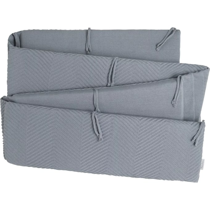 Baby's Only Boxbumper Grace - Boxomrander met visgraatmotief - Parkomranding - Nordic Blue - 330x28 cm