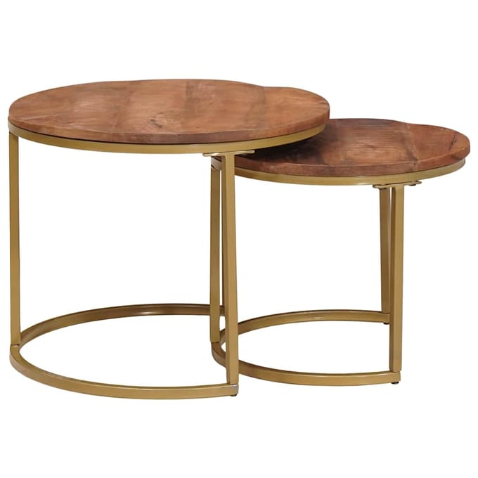 vidaXL - Nesting - Koffietafels - 2 - st - Honing - bruin - 50 - x - 50 - x - 40 - cm