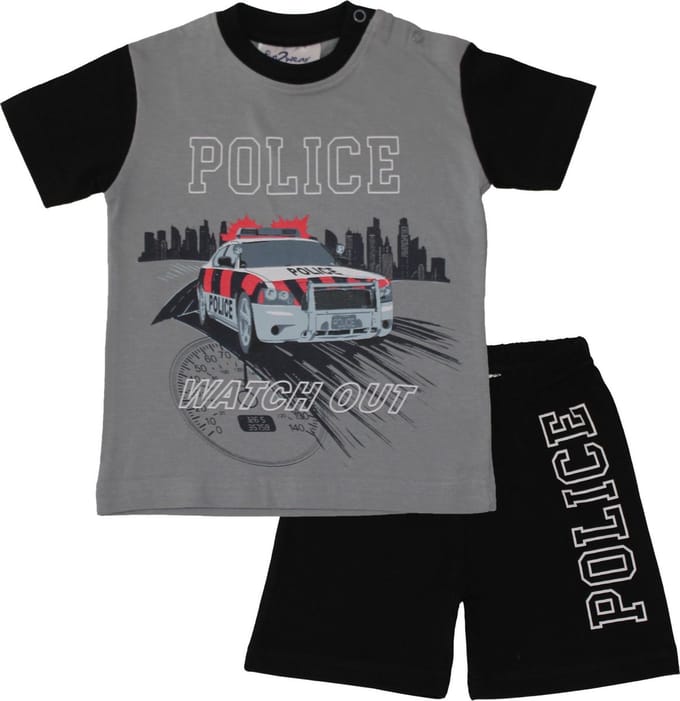 Fun2Wear - Shortama Police - Grijs - Maat 128 -