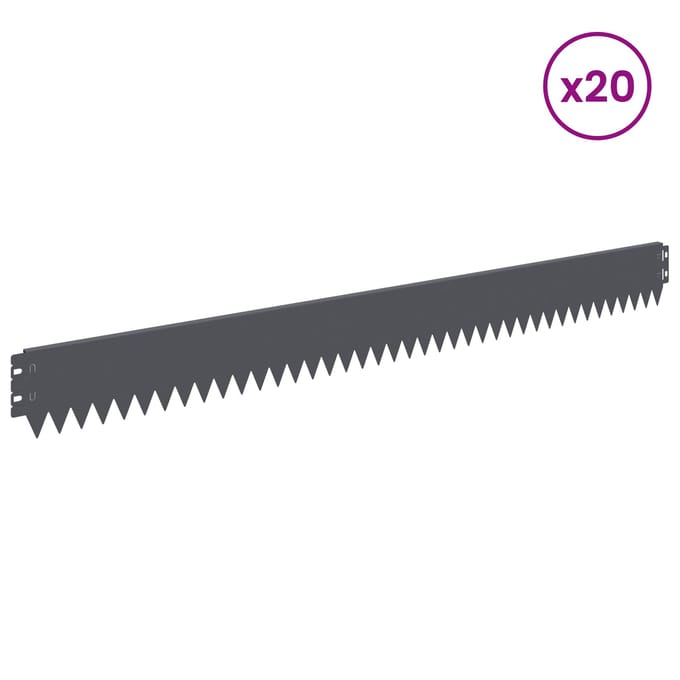 vidaXL - Gazonrand - 20 - st - 103 - x - 10 - cm - Staal - Antraciet